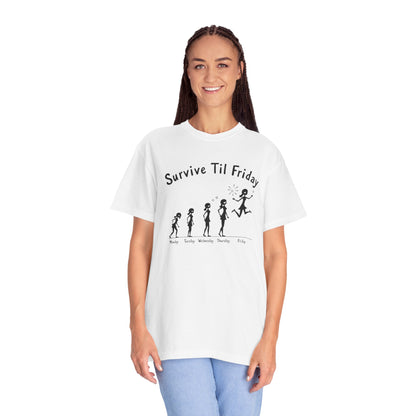 Survive Til Friday Unisex T-shirt, Funny Graphic Tee, Weekend Vibes Shirt, Casual Everyday Wear, Gift for Friends