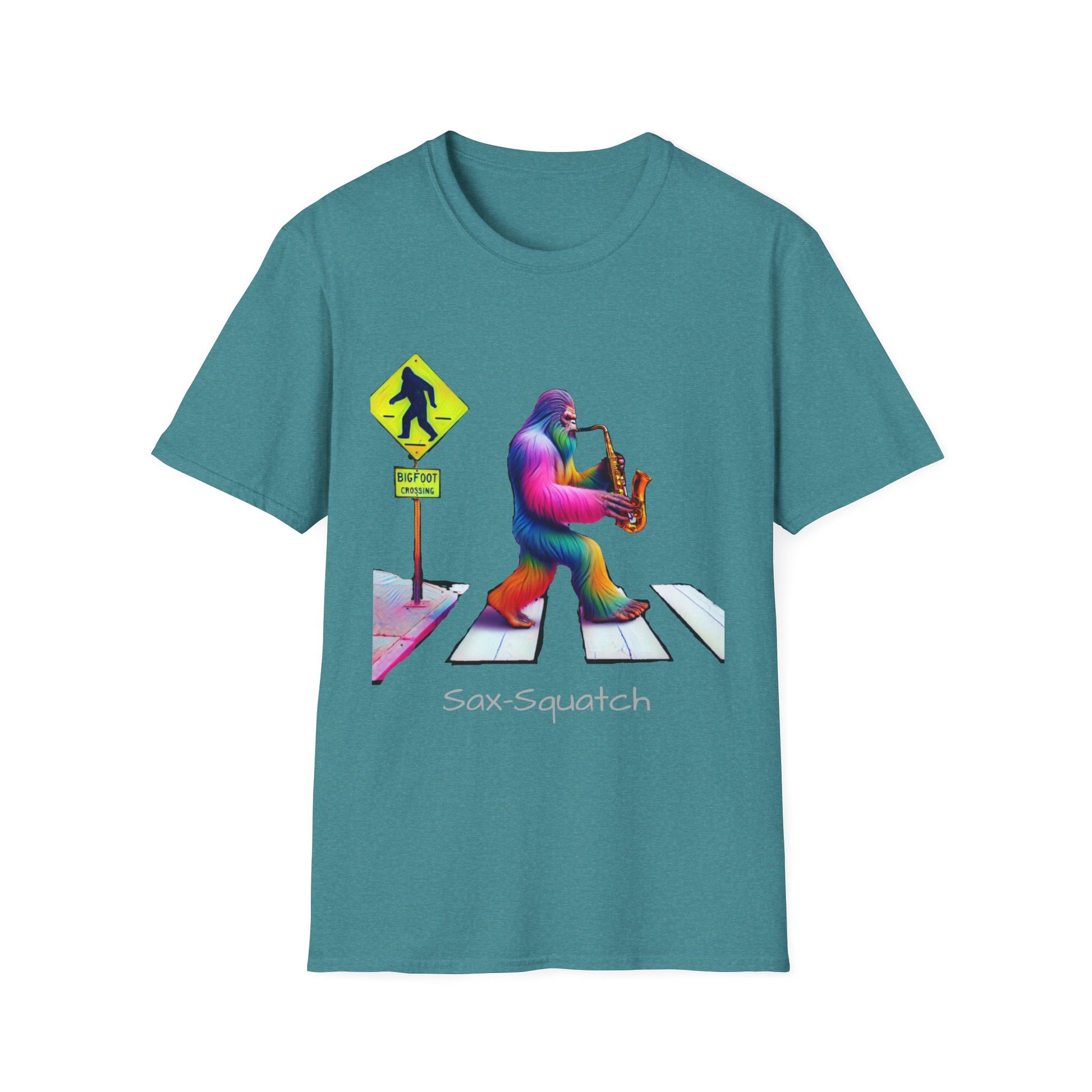 Sax-Squatch, Unisex Softstyle T-Shirt - Psychonaut Swag