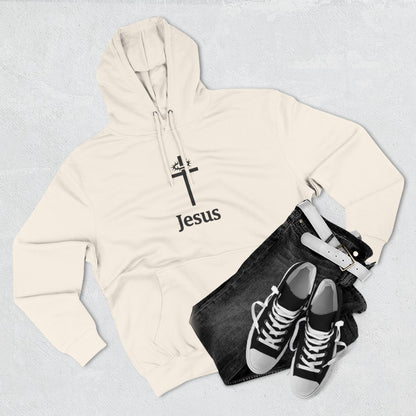 Jesus Cross Minimalist Hoodie — Faith Graphic Fleece Pullover
