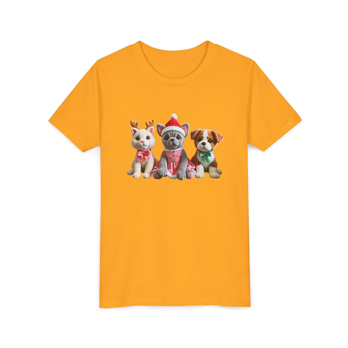 Kids Christmas Puppy Tee — Cute Festive Dogs in Santa Hats