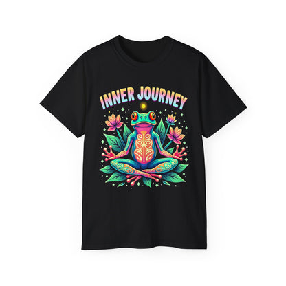 Inner Journey Unisex Ultra Cotton Tee - Vibrant Frog Design for Yoga and Meditation - Psychonaut Swag