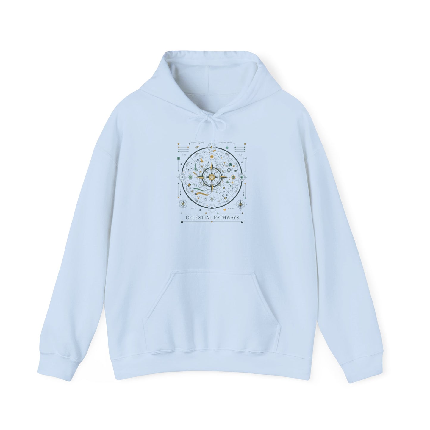 Celestial Pathfinder Hoodie — Vintage Star Map Graphic Sweatshirt