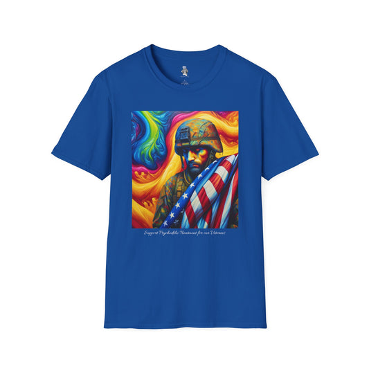 Support Psychedelic Research Awareness for  Veterans T-Shirt - Psychonaut Swag