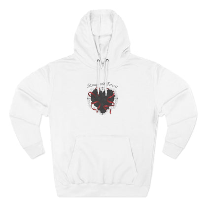 Rose Heart Hoodie — "Always and Forever" Gothic Floral Fleece Pullover