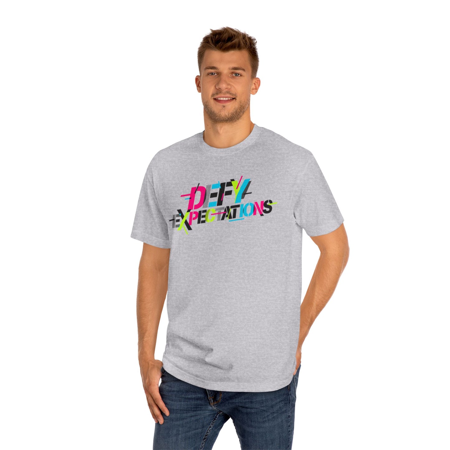 Defy Expectations Tee — Bold Retro Graphic T-Shirt