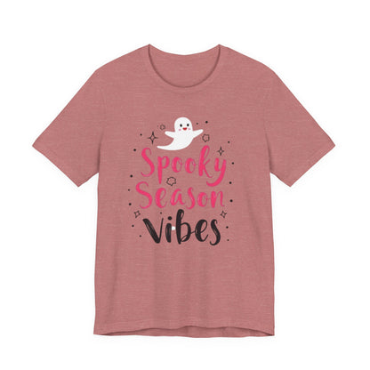 Spooky Season Vibes Tee, Halloween T-Shirt, Unisex Ghost Shirt, Cute Fall Apparel, Casual Halloween Outfit, Halloween Gift