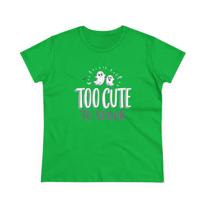 Too Cute to Spook Women's Cotton Tee, Halloween T-Shirt, Ghostly Graphic Tee, Casual Fall Apparel, Fun Halloween Outfit