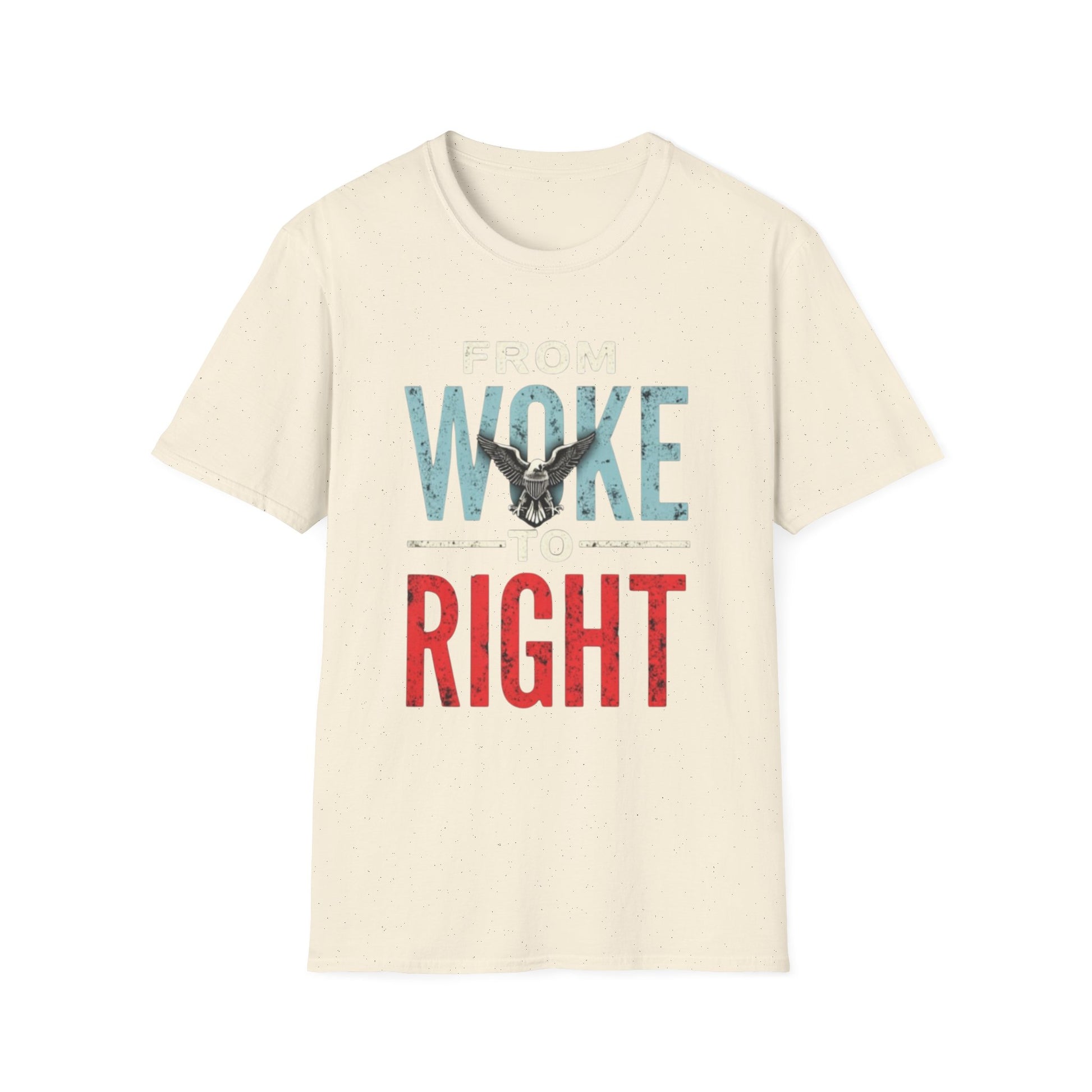 Woke to Right, Graphic Tee - From Woke to Right, Casual Wear, Gift for Friends, Statement T-Shirt, Everyday Fashion, Political Humor - Psychonaut Swag