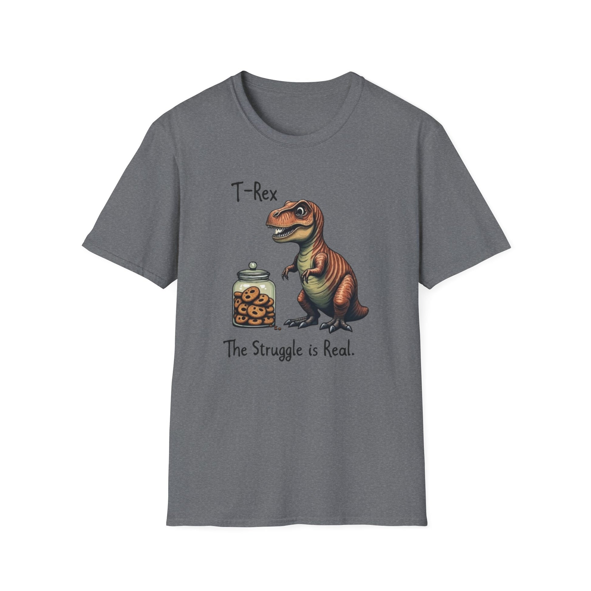 Funny T-Rex, The Struggle is real, T-Shirt, Dinosaur Gift, Unisex Apparel, Quirky Graphic Tee, Perfect for Birthdays and Parties - Psychonaut Swag