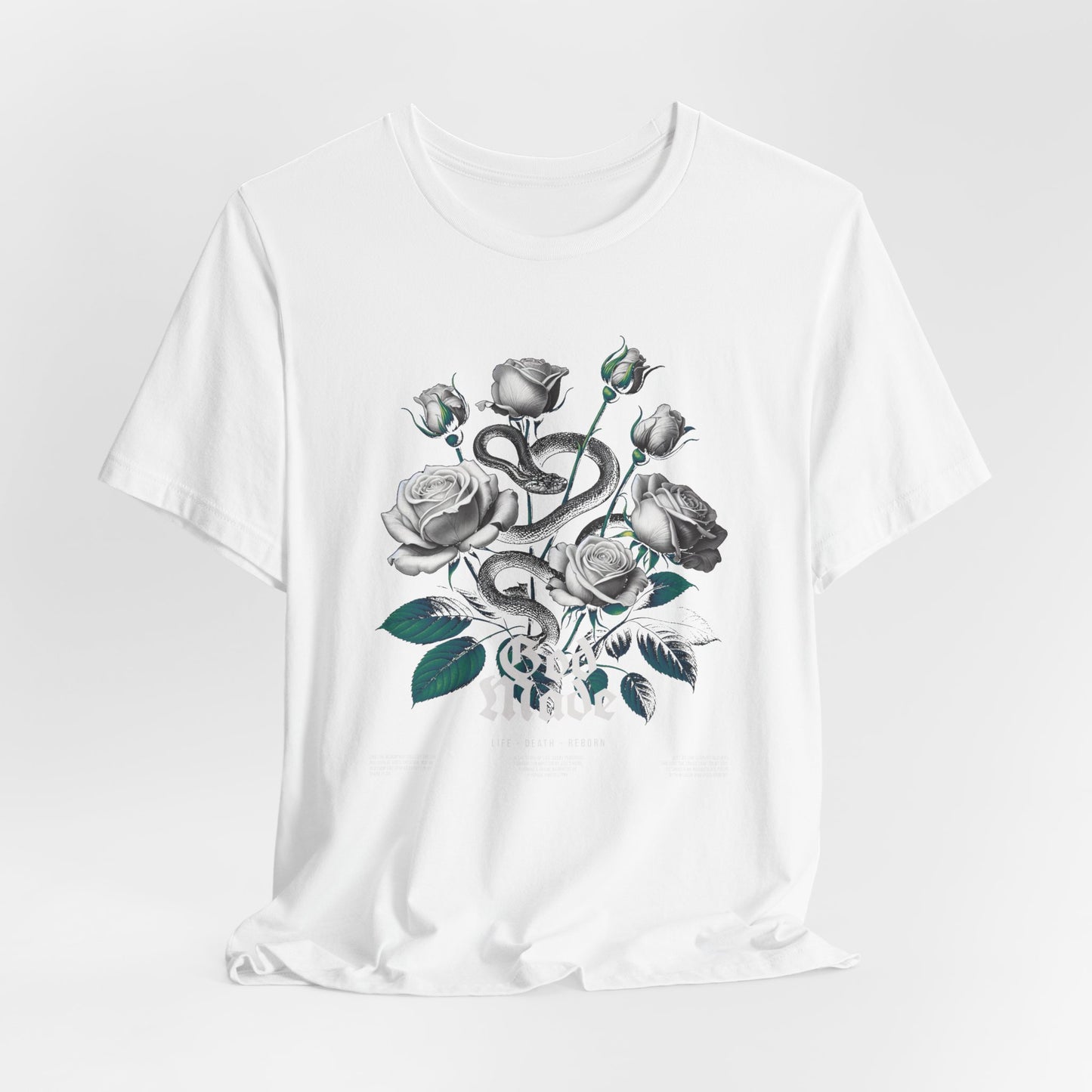 Rose and Snake Graphic Tee – Gothic Floral Vintage Shirt