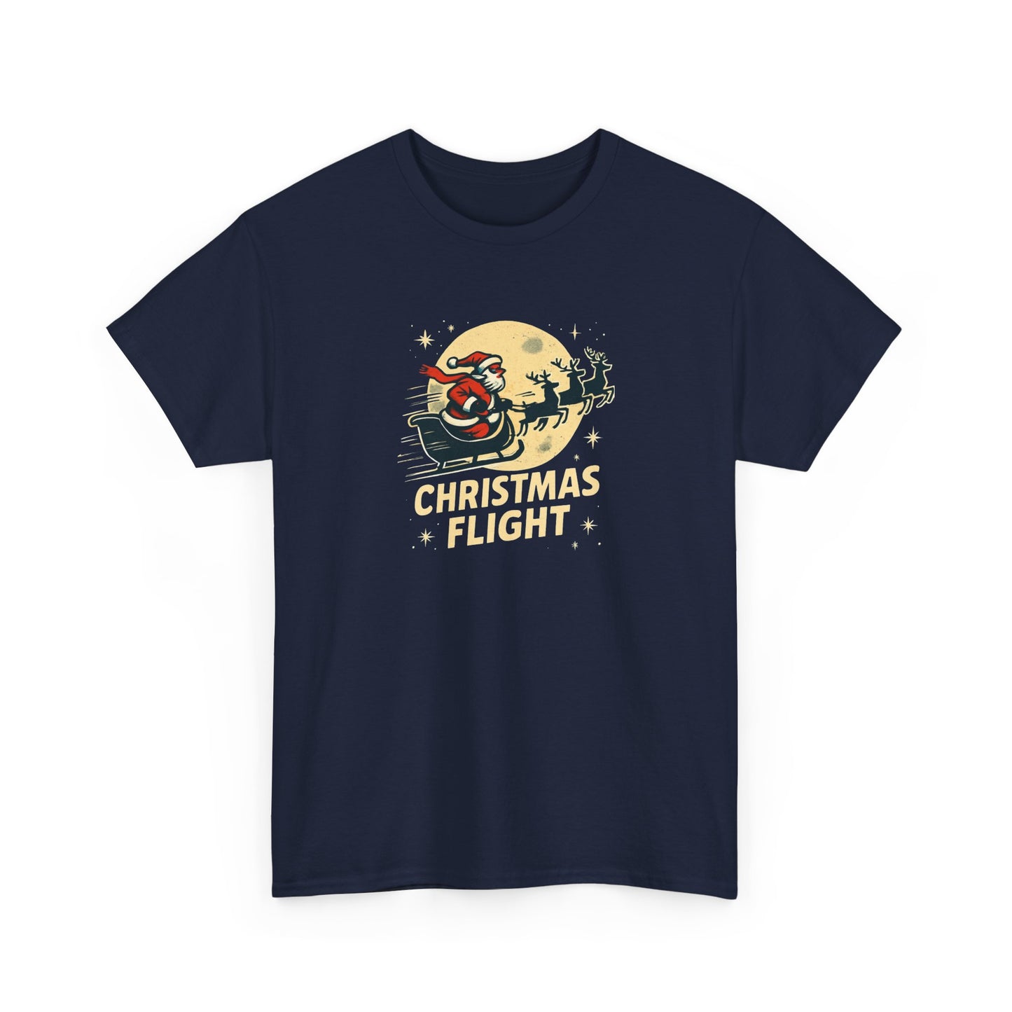 Christmas Flight T-Shirt — Santa Sleigh Retro Holiday Graphic Tee