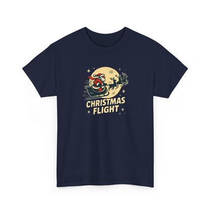 Christmas Flight T-Shirt — Santa Sleigh Retro Holiday Graphic Tee