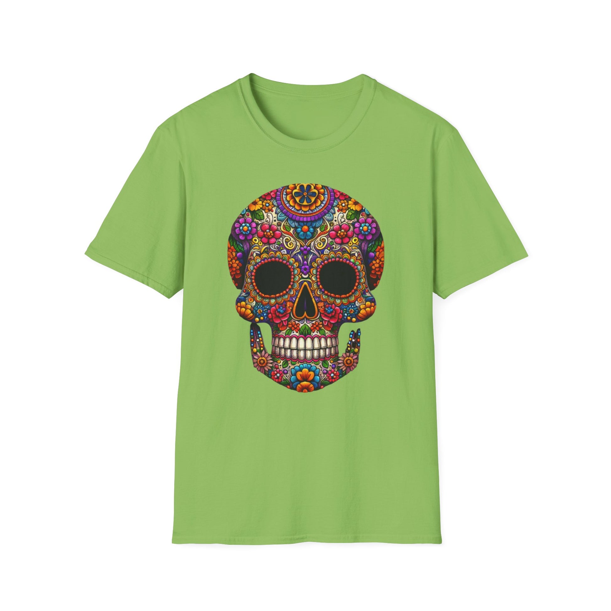 Floral Skull, Unisex Softstyle T-Shirt - Psychonaut Swag