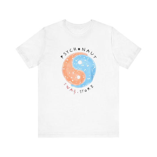 Psychedelic Yin Yang Graphic Tee, Relaxed Fit Short Sleeve T-Shirt, Unisex Casual Wear, Gift for Psychonauts and Free Spirits