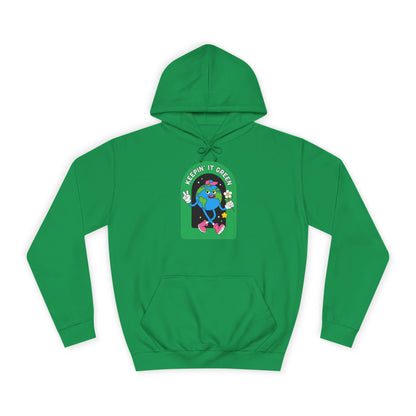 Keeping it Green Unisex College Hoodie - Psychonaut Swag
