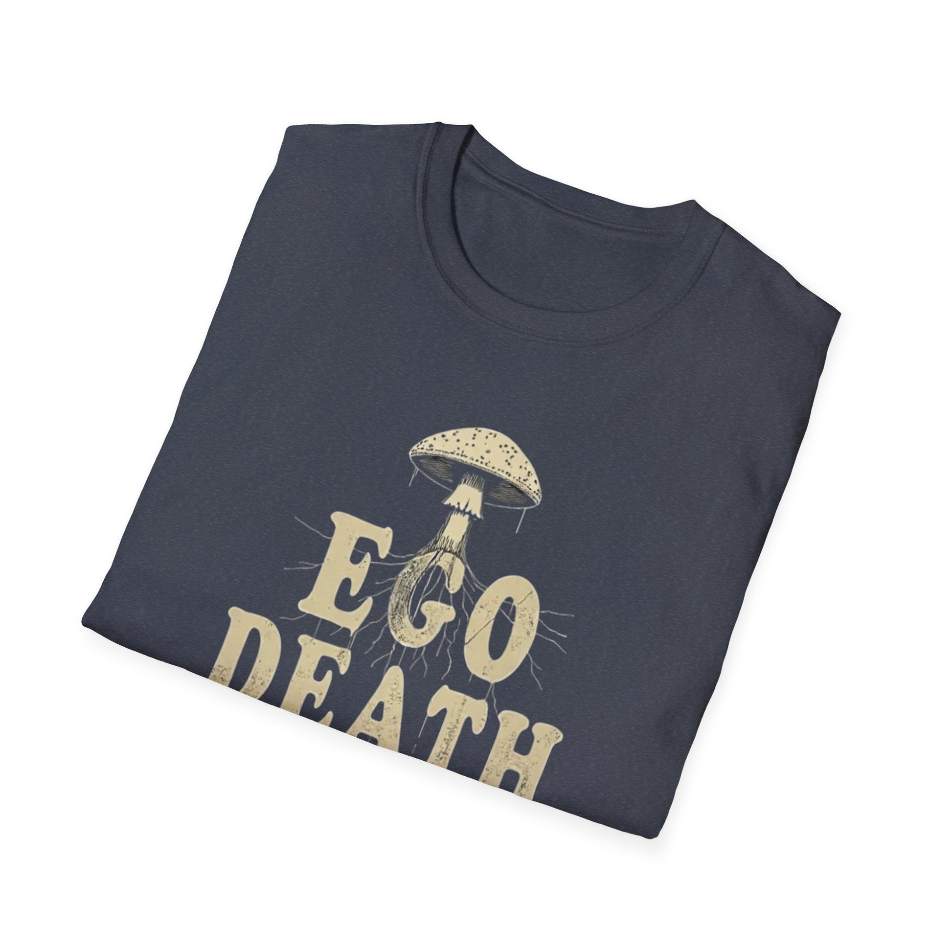 Ego Death Club Mushroom, T-Shirt, Unisex Softstyle Tee, Casual Wear, Gift for Friends, Unique Graphic Shirt - Psychonaut Swag