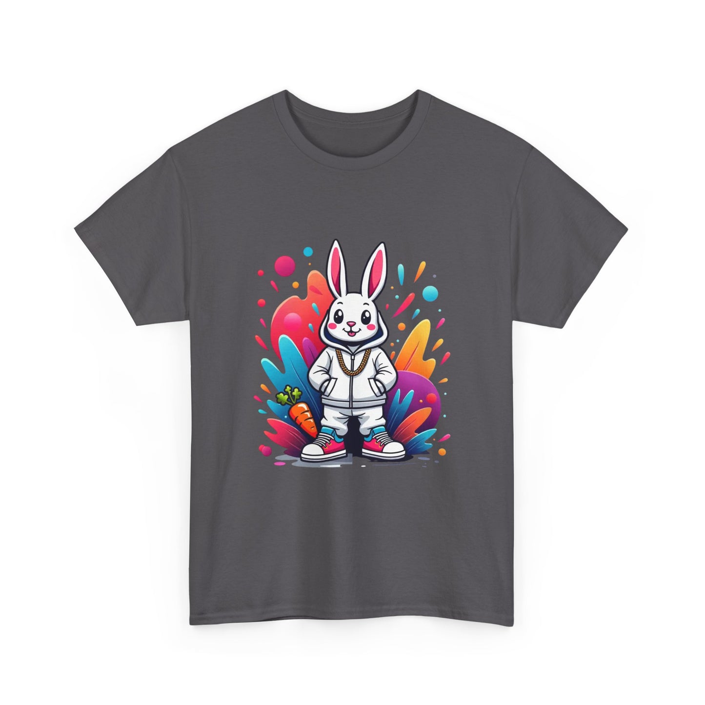 Easter Bunny Graphic Tee — Cute Cartoon Rabbit with Carrot