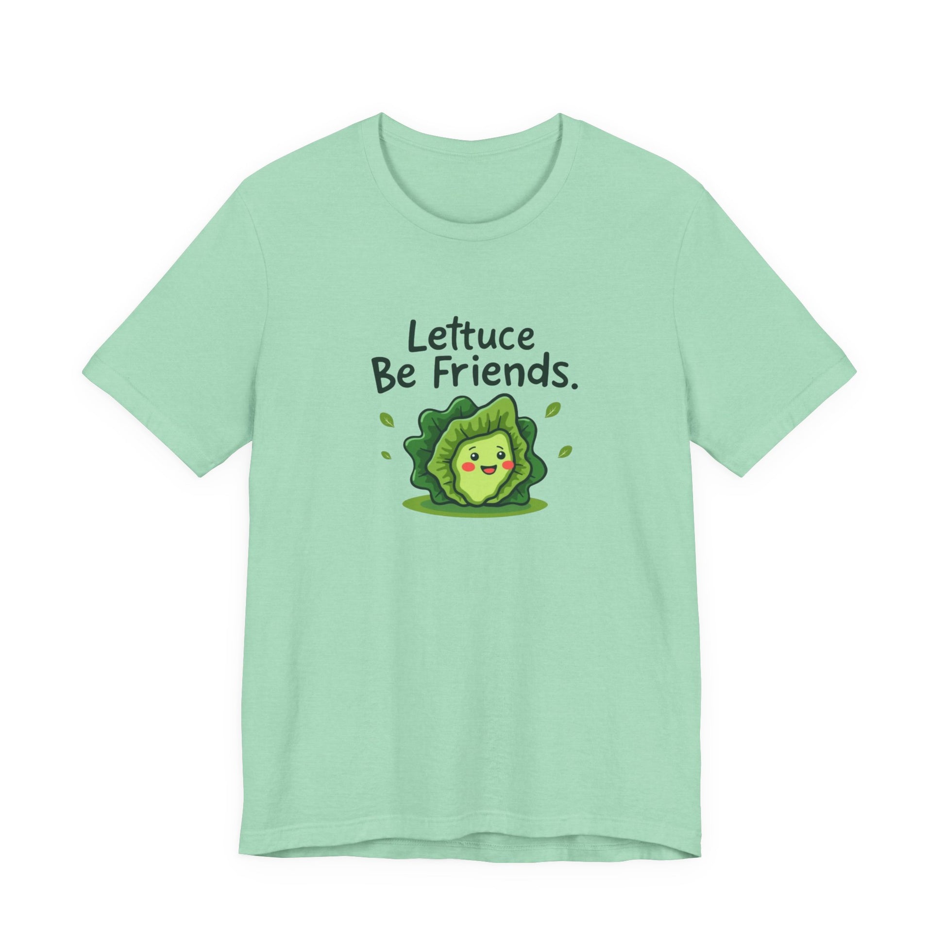 Lettuce Be Friends, Unisex Tee, Casual Wear, Gift for Vegetarians, Summer T-Shirt, Eco-Friendly Apparel - Psychonaut Swag