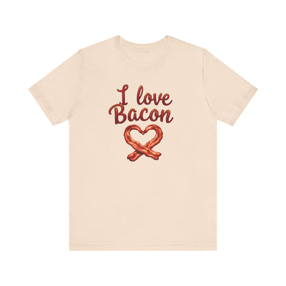 I Love Bacon Unisex Tee - Perfect for Food Lovers, Casual Outings, Gift for Bacon Fans, Foodie T-Shirt, Fun Cooking Tee - Psychonaut Swag