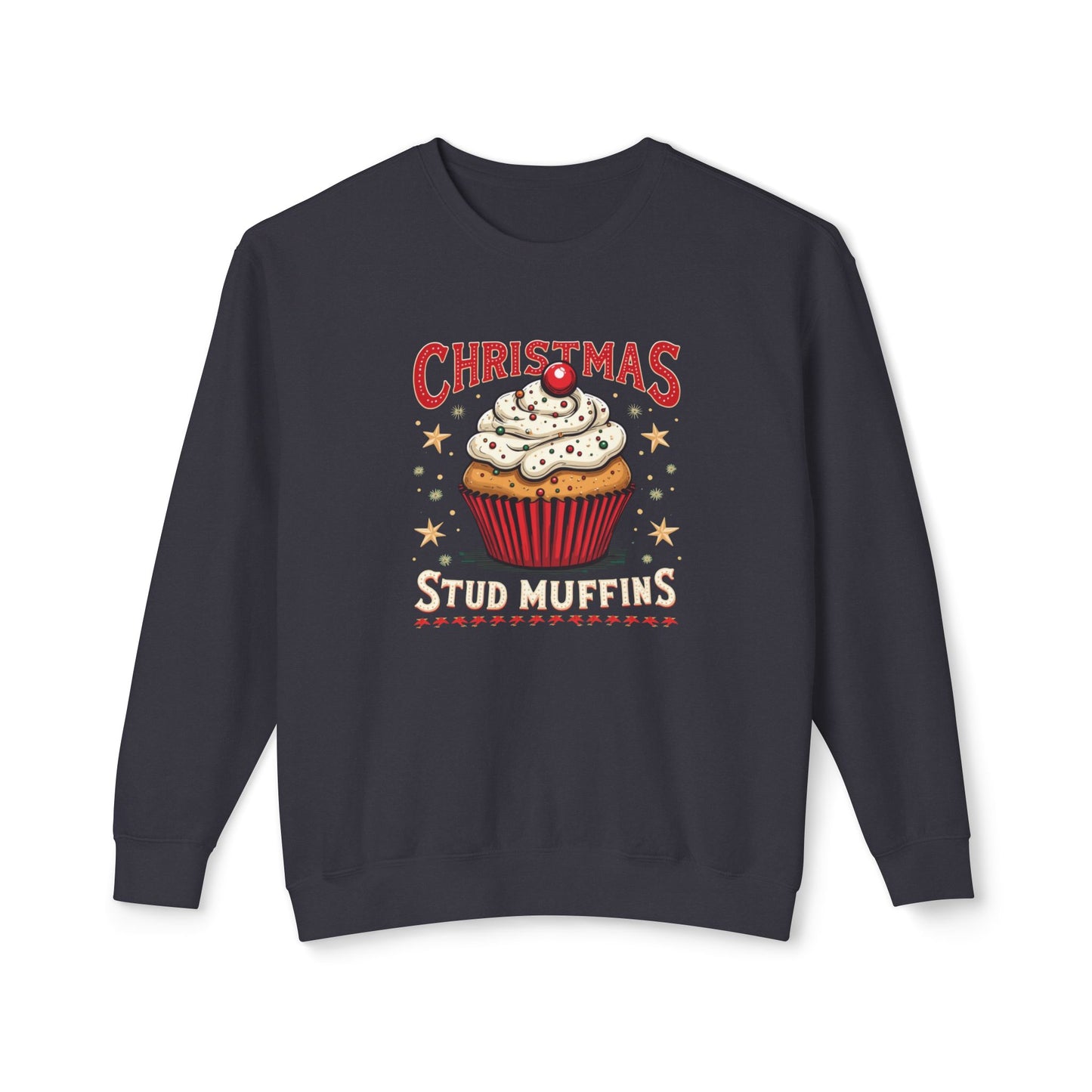 Christmas Stud Muffins, Unisex Lightweight Crewneck Sweatshirt