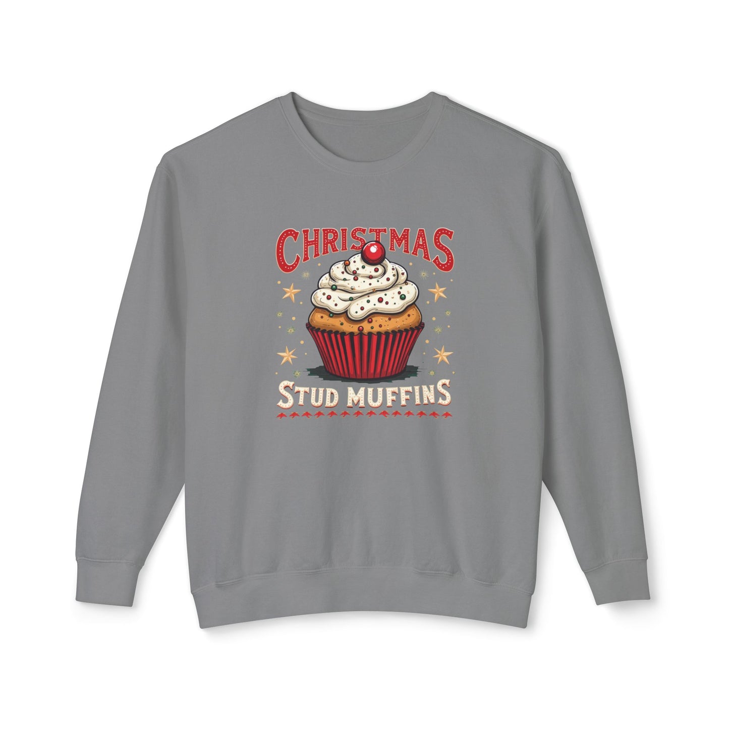 Christmas Stud Muffins, Unisex Lightweight Crewneck Sweatshirt
