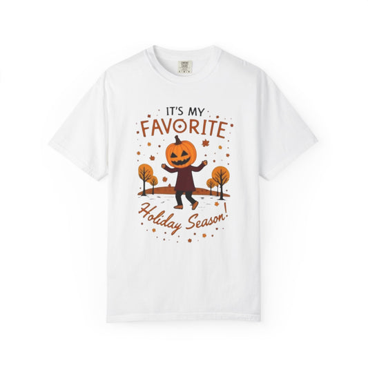 Halloween Pumpkin Head T-Shirt — "It's My Favorite Holiday Season!"