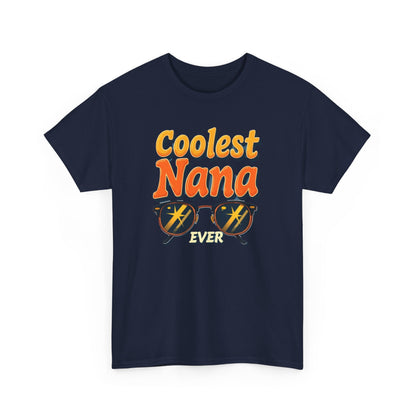 Coolest Nana Ever Unisex Heavy Cotton Tee | Perfect Gift for Grandmothers, Birthday, Mother's Day, Gifts for Her, Family Reunion - Psychonaut Swag