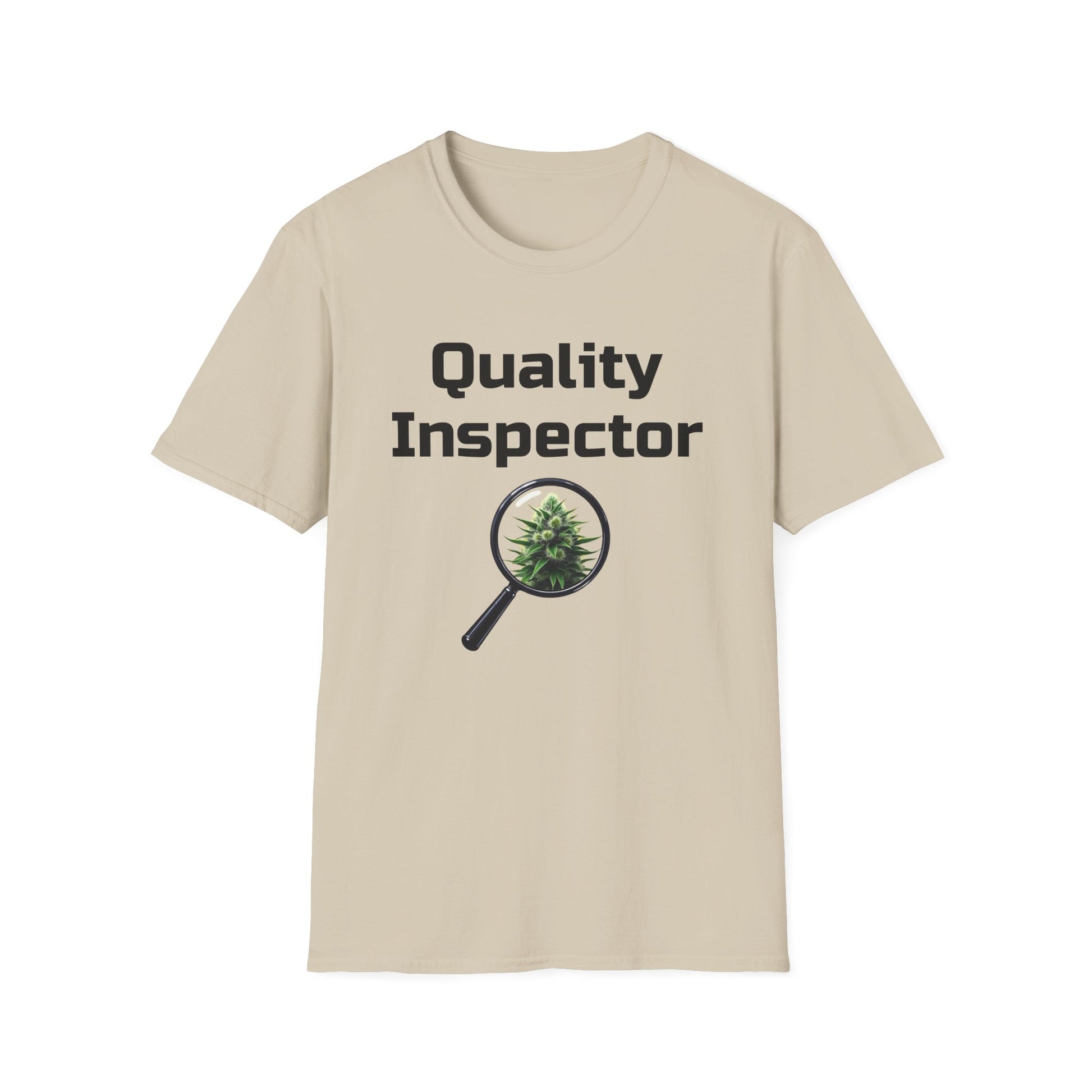 Quality Inspector, Canabis Magnified, Unisex Softstyle T-Shirt, Funny T-Shirt, Gift for Inspectors, Plant Lover Shirt, Unique Graphic Tee, Casual Wear - Psychonaut Swag