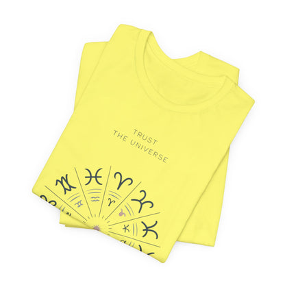 Zodiac Wheel T‑Shirt — Trust the Universe Astrology Tee