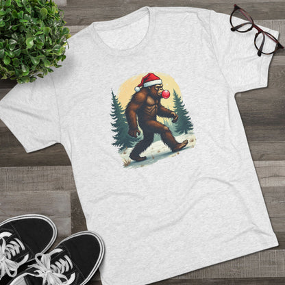 Christmas Bigfoot T-Shirt – Santa Hat Sasquatch Holiday Tee