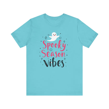 Spooky Season Vibes Tee, Halloween T-Shirt, Unisex Ghost Shirt, Cute Fall Apparel, Casual Halloween Outfit, Halloween Gift