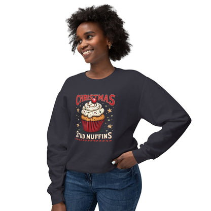 Christmas Stud Muffins, Unisex Lightweight Crewneck Sweatshirt