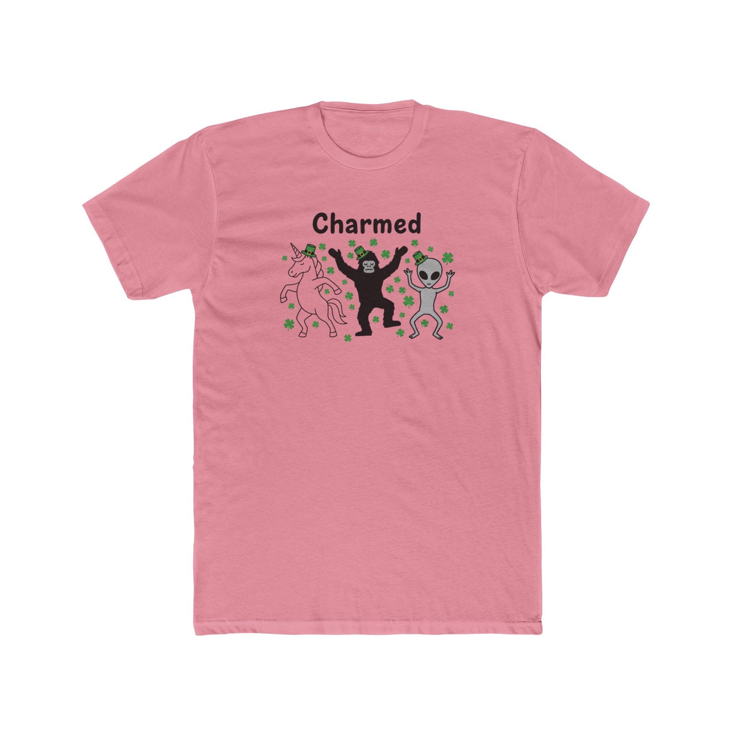 Charmed Unicorn Bigfoot Alien, Unisex Cotton Crew Tee