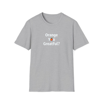 Grateful Orange T-Shirt, Unisex Casual Wear, Thanksgiving Shirt, Fall Vibes Tee, Gift for Friends, Comfortable Everyday Apparel - Psychonaut Swag