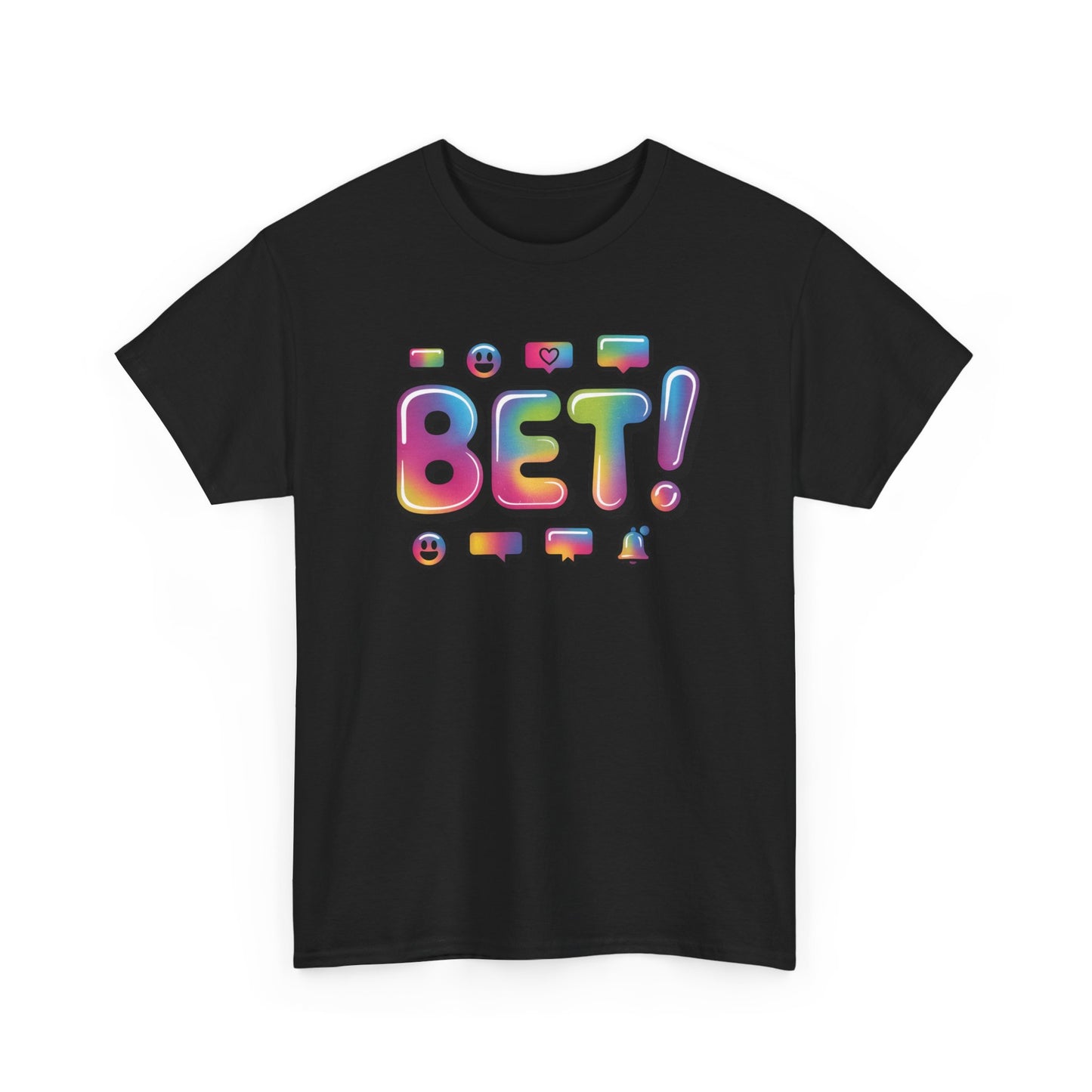 Bet! Colorful Speech Bubble Graphic Tee — Casual Youth Streetwear T-Shirt
