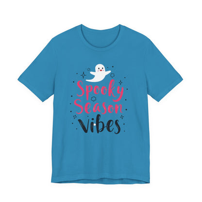 Spooky Season Vibes Tee, Halloween T-Shirt, Unisex Ghost Shirt, Cute Fall Apparel, Casual Halloween Outfit, Halloween Gift
