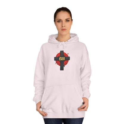 Christian Cross Hoodie – Jesus Saves Heart Graphic