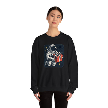 Astronaut holding Gift,  Unisex Heavy Blend™ Crewneck Sweatshirt