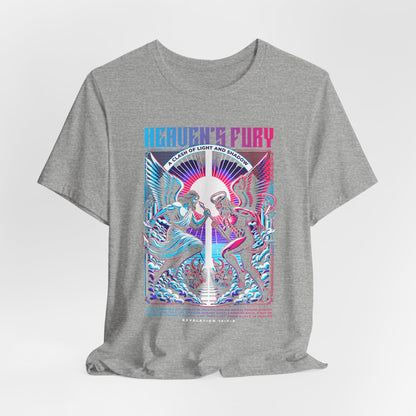 Heaven's Fury Graphic Tee — Neon Angel vs Demon Battle T-Shirt