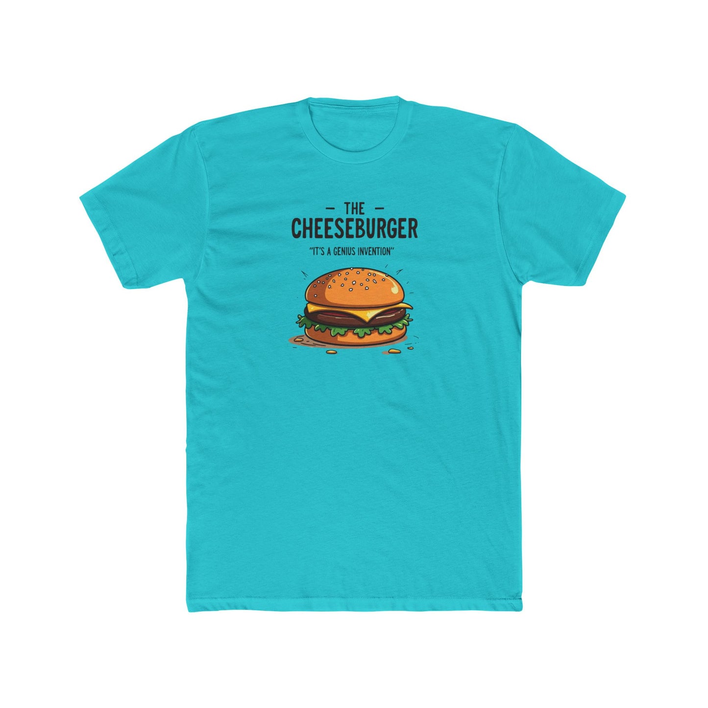 Cheeseburger Genius Tee — "The cheeseburger is a genius invention" Cotton Crew Shirt