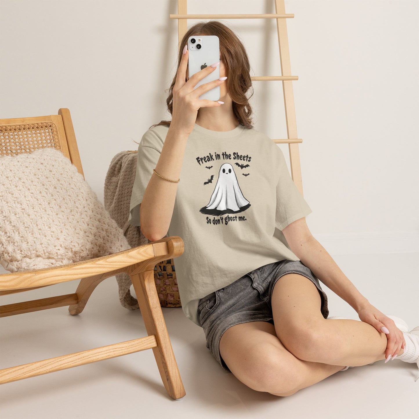 Ghost Tee — “Freak in the Sheets, So Don’t Ghost Me” Halloween Graphic T-Shirt