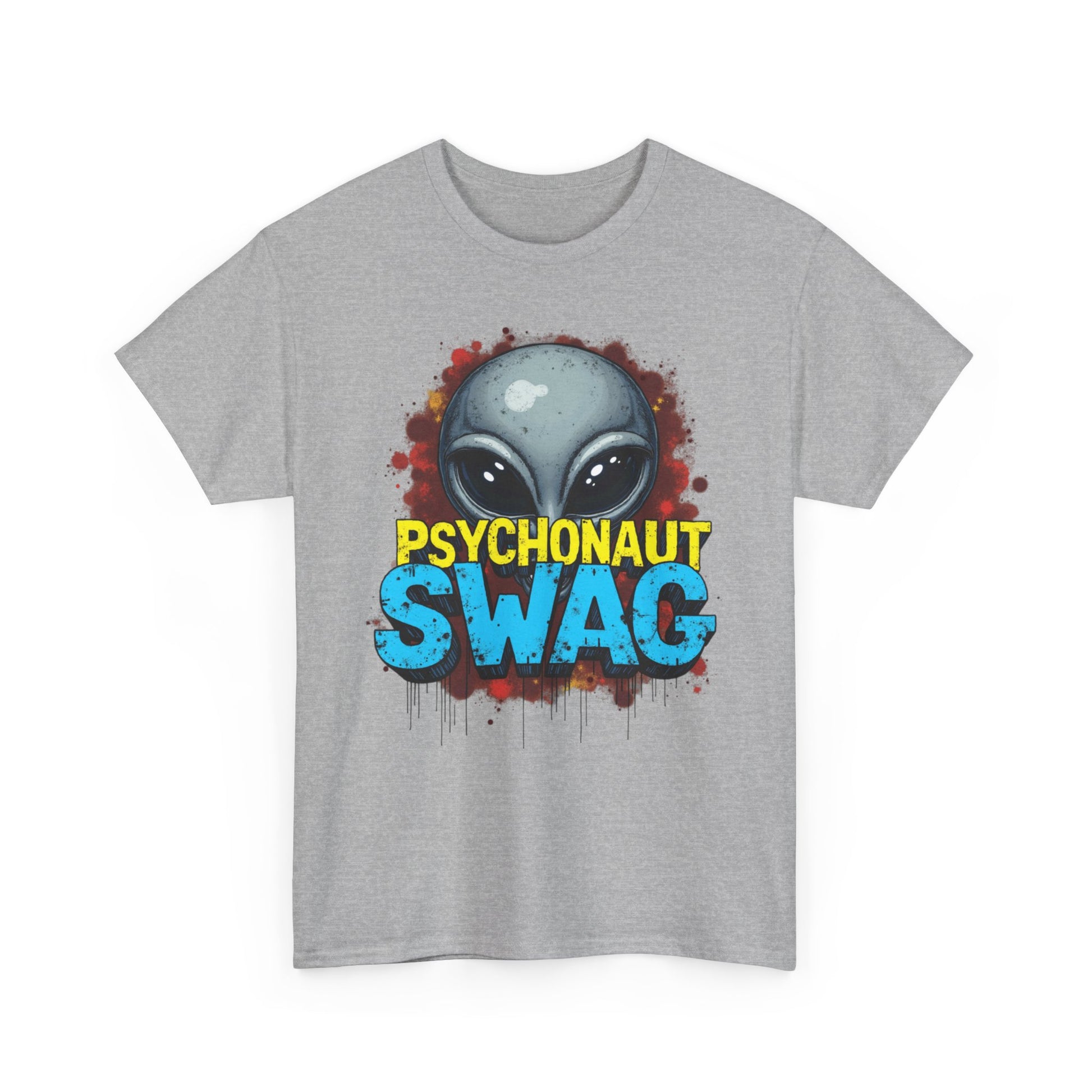 Hidden Alien, Psychonaut Swag, Staple Tee, Unisex Heavy Cotton Tee - Psychedelic Alien Swag Tee, Fun Graphic Tee, Perfect for Festivals, Casual Wear, Gift for Space Lovers - Psychonaut Swag