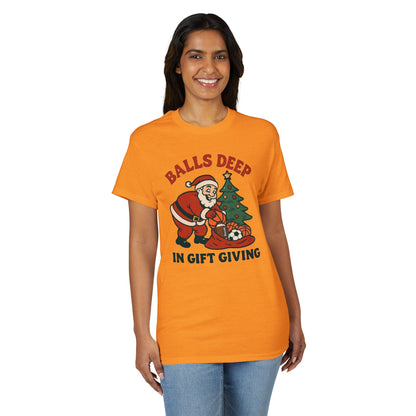 Santa Balls Deep, Unisex DryBlend® T-Shirt