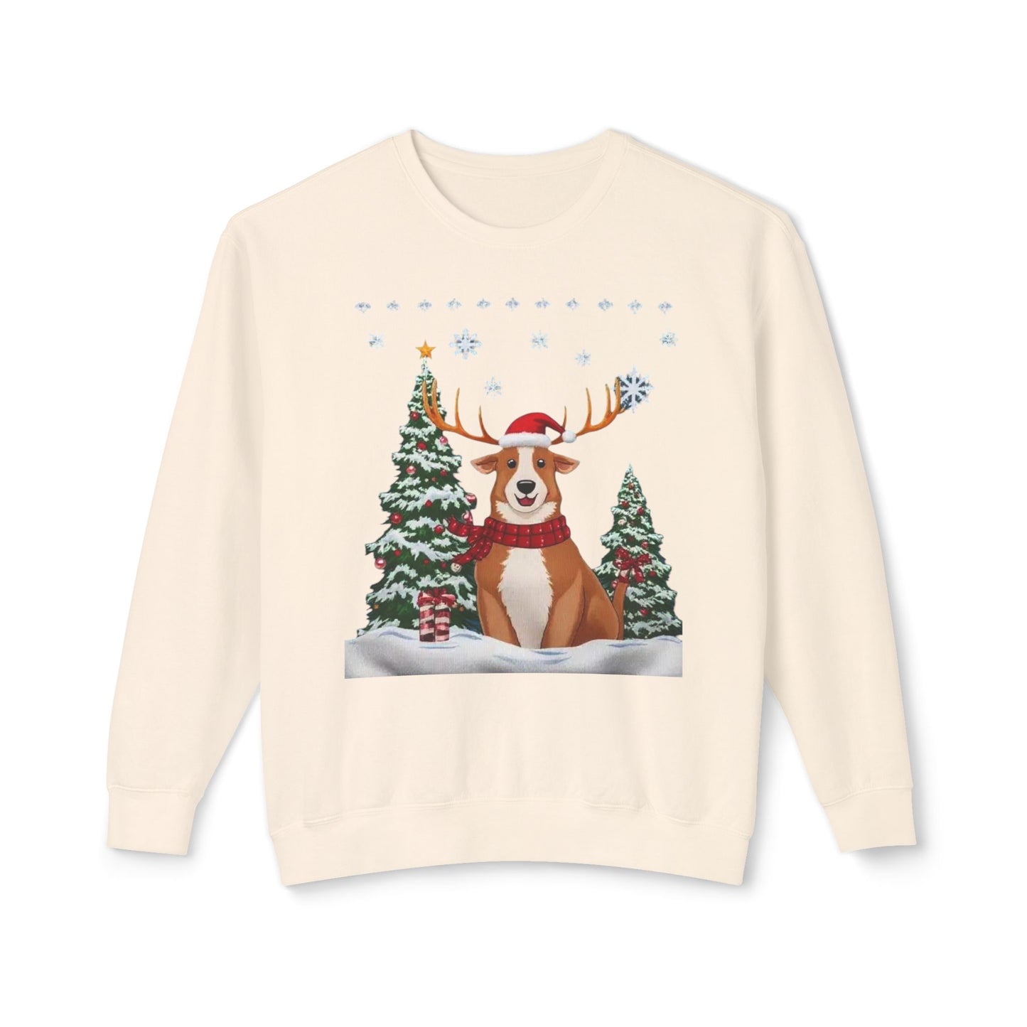 Christmas Corgi Sweatshirt - Festive Dog Reindeer Holiday Crewneck