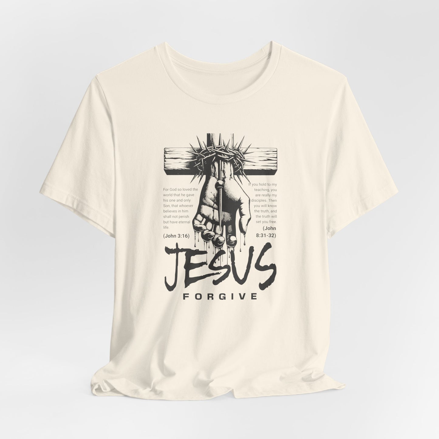 Jesus Forgive Cross T-Shirt — Christian Faith Tee