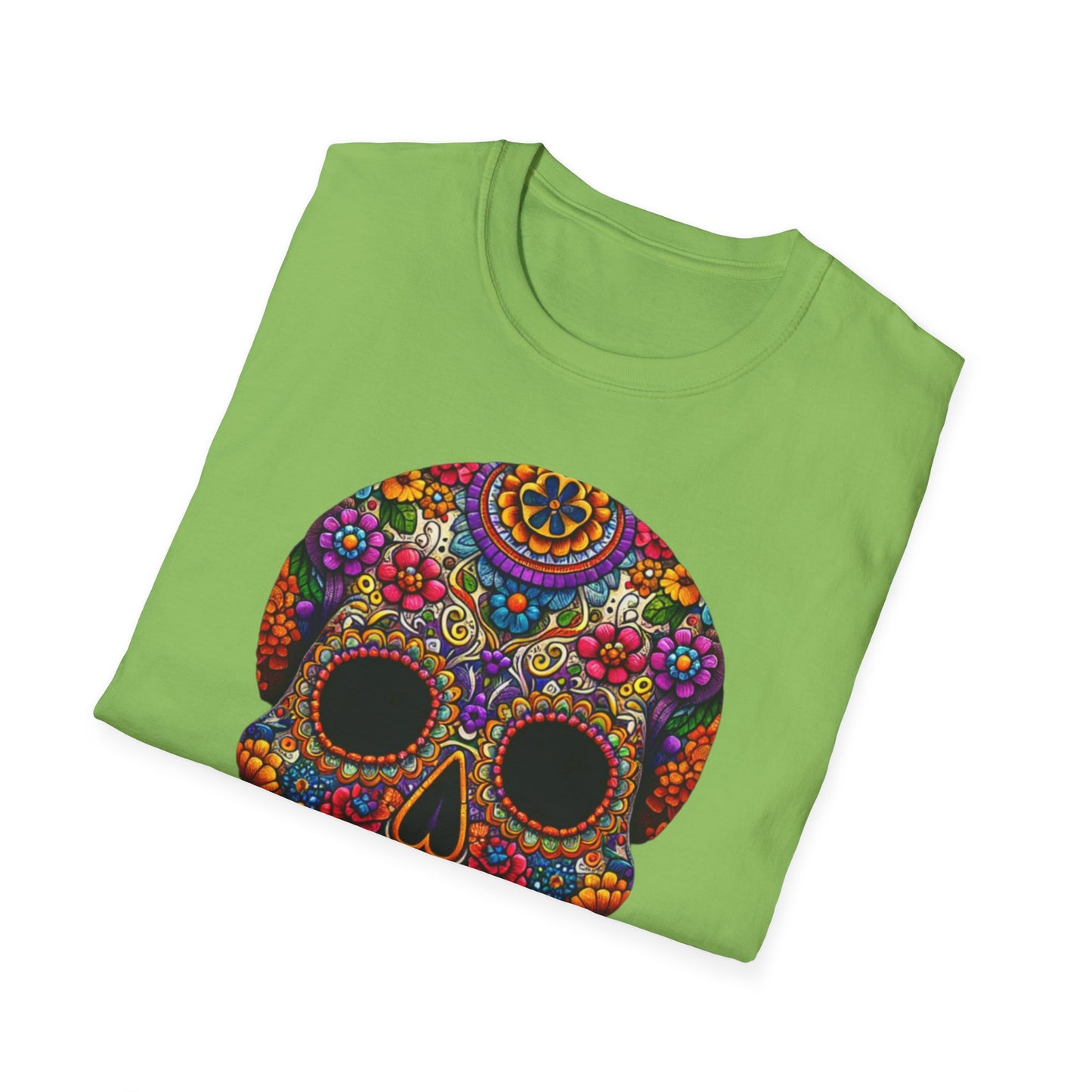 Floral Skull, Unisex Softstyle T-Shirt - Psychonaut Swag