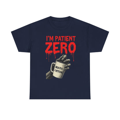 Patient Zero Unisex Heavy Cotton Tee, Horror T-Shirt, Halloween Apparel, Unique Graphic Tee, Casual Wear, Gift for Fans