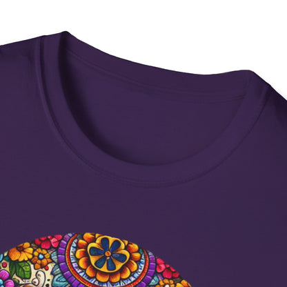 Floral Skull, Unisex Softstyle T-Shirt - Psychonaut Swag