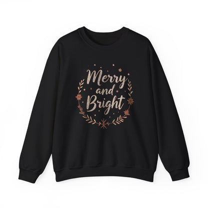 Merry and Bright Crewneck Sweatshirt — Holiday Christmas Sweatshirt