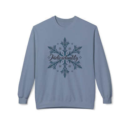 Individuality Crewneck Sweatshirt — Floral Snowflake Graphic